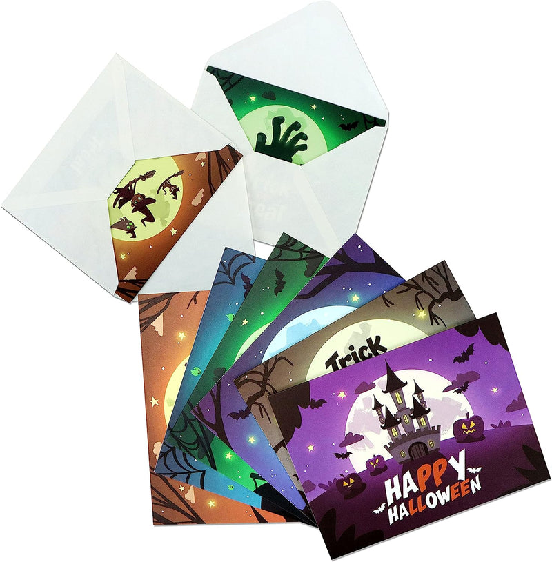 Halloween Greeting Cards with Envelopes, 72 Pack