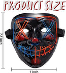 Halloween Led Mask Light Up With Gloves (blue&red)