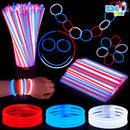 JOYIN 324 Pcs 4th of July Glow Sticks with Connectors, 8" Red White Blue Glow in the Dark Bracelets Necklaces for Kids Adults, Patriotic Light Up Toys for Independence Day Party Favor Accessory Supply