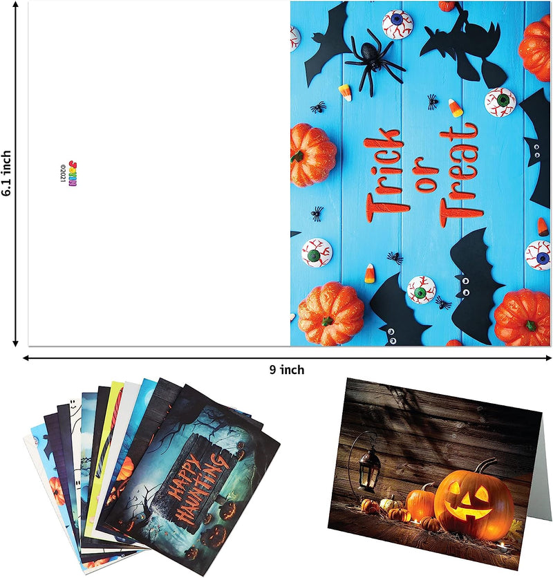 Classic Halloween Characters Greeting Cards, 72 Pcs