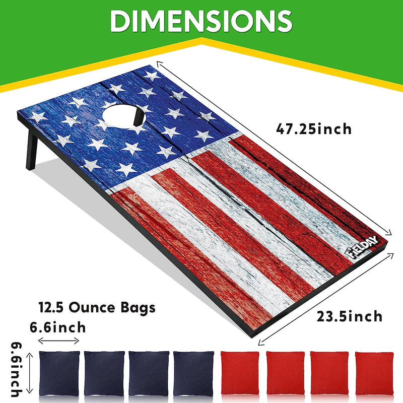 4ft x 2ft July 4th Cornhole Board Set with 8 Classic Bags