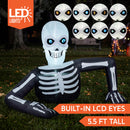Halloween Skeleton Inflatable – 5.5 ft Animated LED Blow Up Yard Decor with LCD Eyes