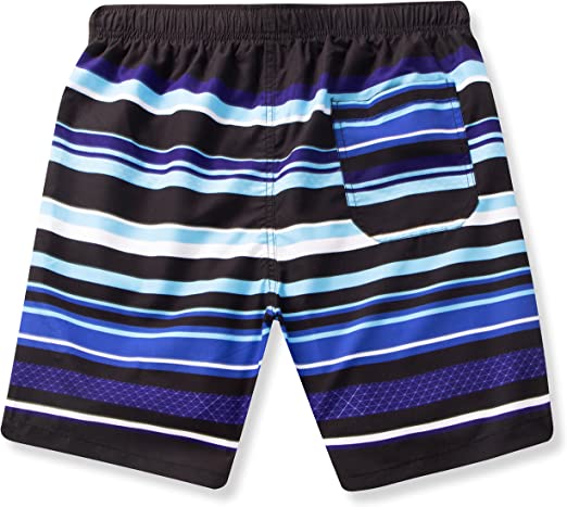 SLOOSH - Men Swim Trunk (Blue & Black Stripe)
