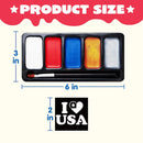 5 Colors Patriotic Face Paint Kit with Glitter and 16Pcs Stencils Sticker