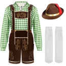 en’s German Bavarian Oktoberfest Lederhosen Costume Set for Halloween Beer Festival Party