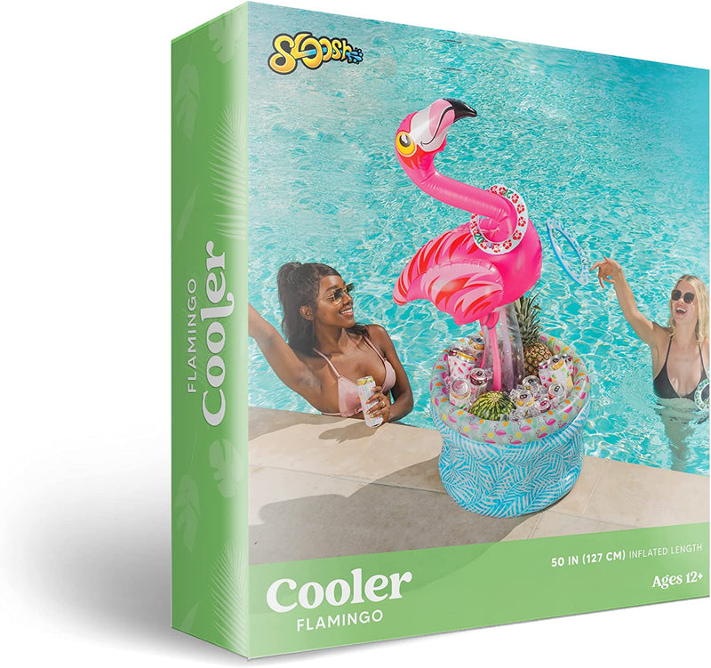 Sloosh - 50in Inflatable Flamingo Cooler With Toss Rings