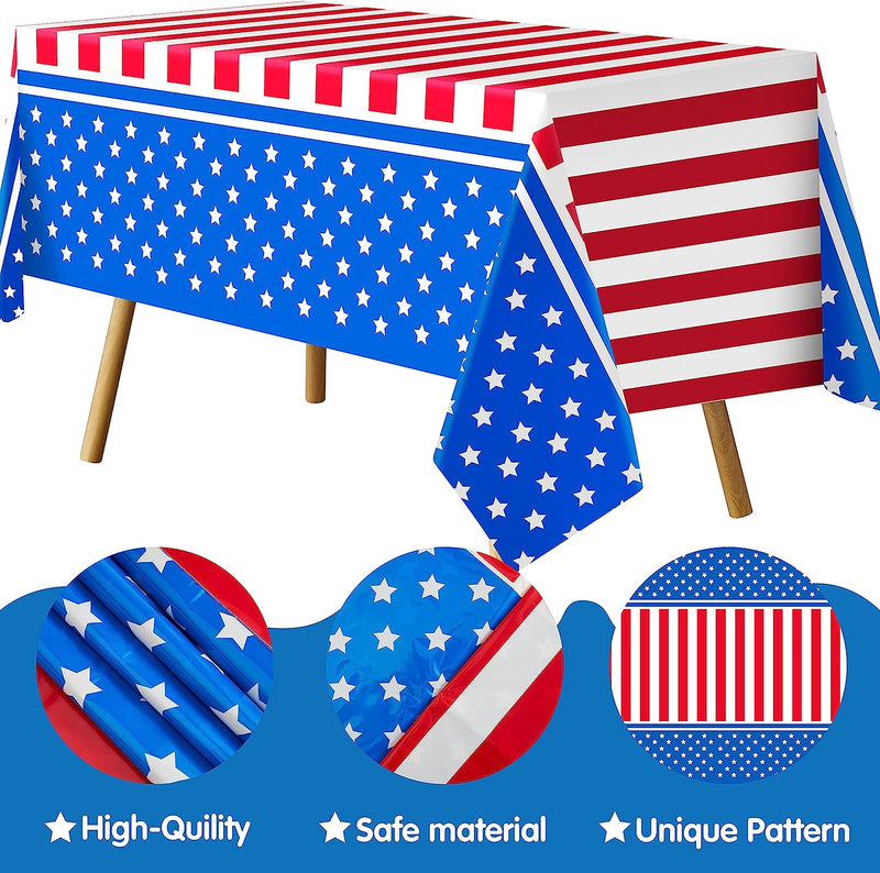 2Pcs July 4th Table Covers Tablecloths