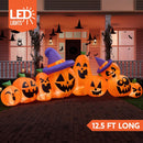 Joiedomi 12.5 Ft Inflatable Halloween Pumpkin Set with Witch Hat & LED Lights