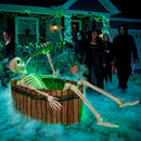 JOYIN 5 FT Animatronic Drinking Skeleton - Light-Up Halloween Outdoor Prop