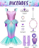 JOYIN Little Mermaid Costume with Tail - Girls Halloween Princess Outfit