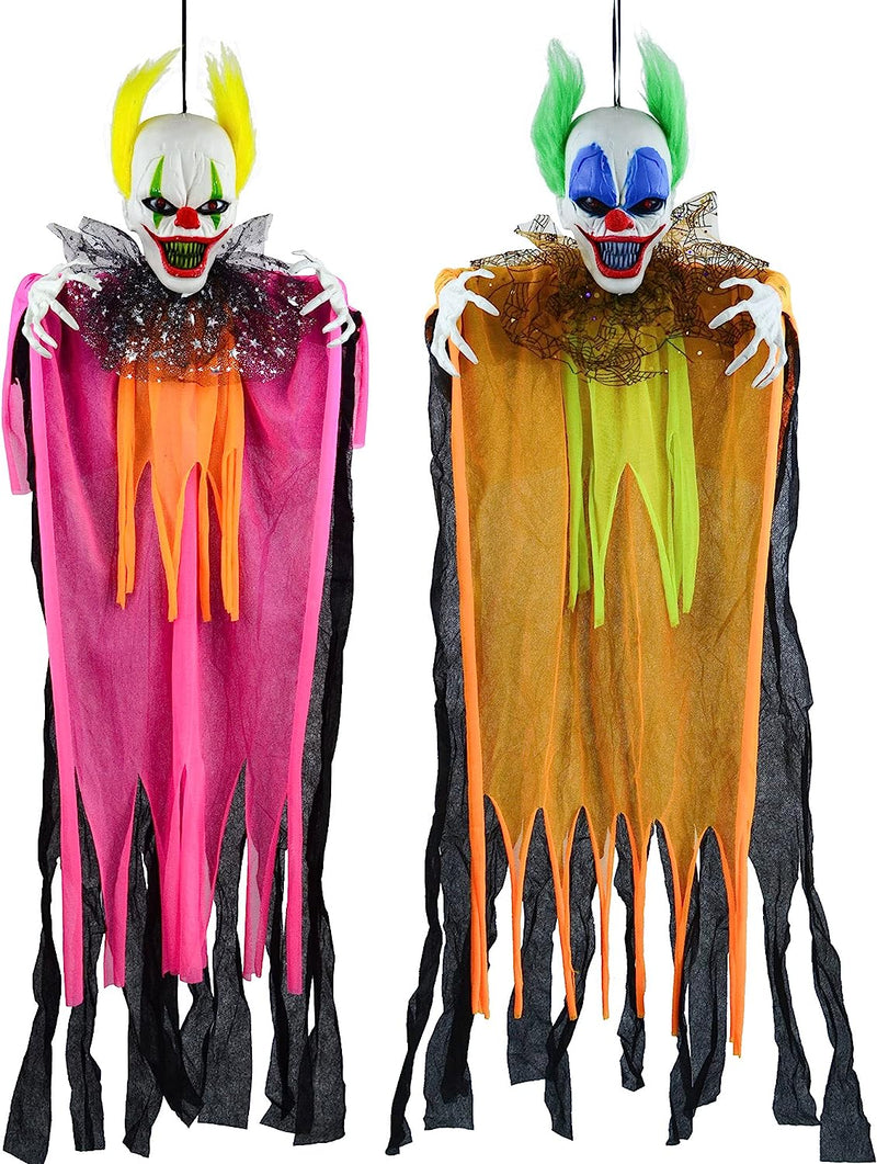 36in Hanging Clowns Decoration, 2 Pack