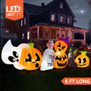 Joiedomi 8 Ft Inflatable Halloween Pumpkin Ghost Cat Set with LED Lights