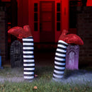 Witch Legs with Stakes (Red Shoes & Black and White Stripe), 2 Pcs