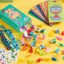 96Pcs Dinosaur Party Toys and Bags Set for 12 Guests