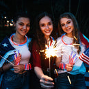 JOYIN 144 Pcs 4th of July Glow Sticks Bulk, Red White Blue 3 Colors in 1 Glow in the Dark Stick, Lightup Bracelet Necklace for Kids & Adults, Memorial Independence Day Party Accessory Favor Supply