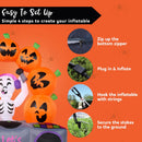 Joiedomi 6 Ft Inflatable Halloween Music Skeleton Pumpkin with LED Lights