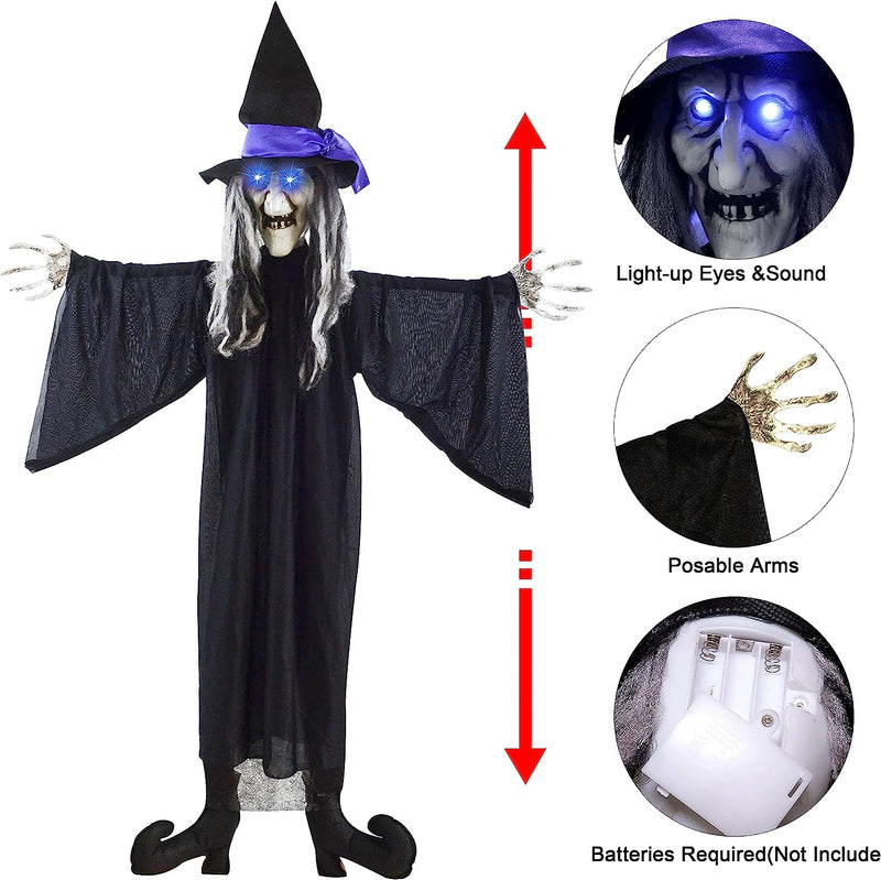 40" Hanging Witch Decoration with Function