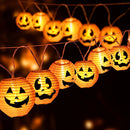 12-Count 9.84ft LED Orange Pumpkin Halloween String Lights