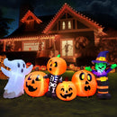 Joiedomi 8 Ft Inflatable Halloween Witch Ghost Skeleton Set with LED Lights