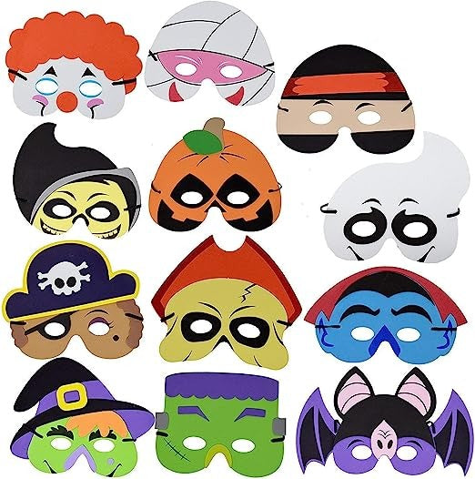 Halloween Foam Masks, 24 Pcs
