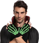 Glow in the Dark Short Skull Gloves,3 Pairs