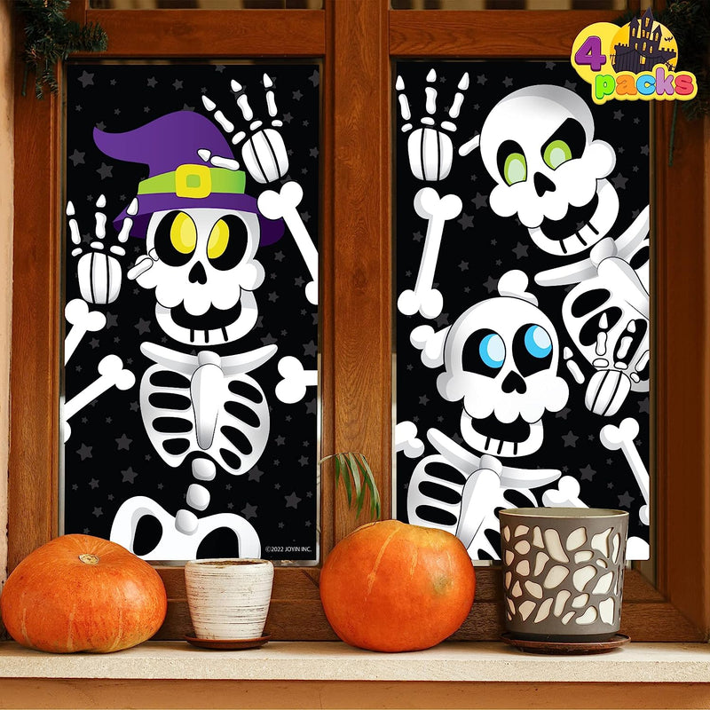 Cute Skeleton Window Covers, 4 Pcs