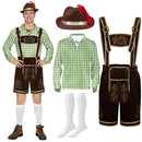 en’s German Bavarian Oktoberfest Lederhosen Costume Set for Halloween Beer Festival Party