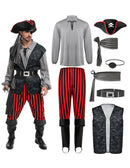 JOYIN Men's Halloween Pirate Costume with Shirt, Vest & Hat