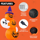 Joiedomi 6 Ft Inflatable Pumpkin with Witch Hat & Lights, Halloween Yard Decor