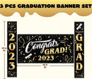 36inx70in Congratulation Graduate Banner Backdrop + 2Pcs Hanging Banners