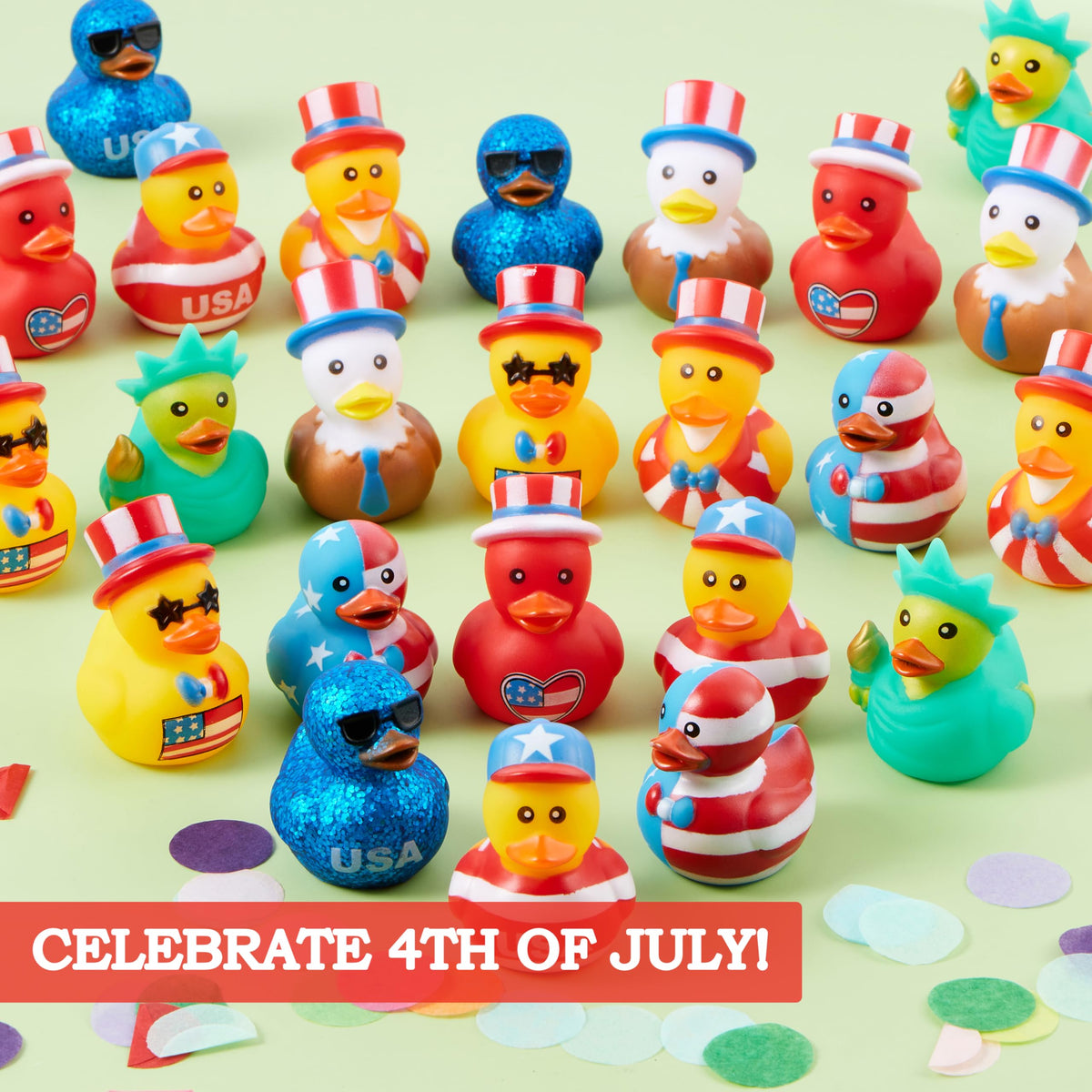 JOYIN 24 Pcs Patriotic Rubber Ducks, 2.6