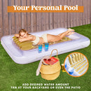 85in x 57in Extra Large Golden White Sun Tan Tub Adult Pool Floats Raft for Pool Sunbathing