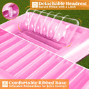 85in x 57in Extra Large Pink Sun Tan Tub Adult Pool Floats Raft for Pool Sunbathing