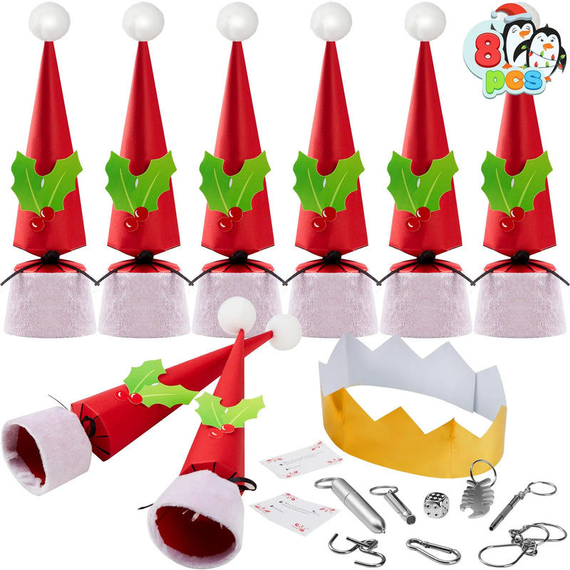 8 PCS Christmas Hat Shape Non Snap Party Table Favors