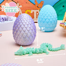 8 Pcs 3D Printed Dragon Eggs with Colorful Articulated Dragons, Easter Party Favors for Kids