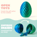 8 Pcs 3D Printed Dragon Eggs with Colorful Articulated Dragons, Easter Party Favors for Kids