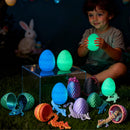 8 Pcs 3D Printed Dragon Eggs with Colorful Articulated Dragons, Easter Party Favors for Kids