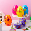 6 Pcs Large Printed Easter Eggs - 6 Inches Jumbo Plastic Eggs Fillable for Easter Hunt