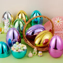 12Pcs Large Metallic Easter Eggs, 6 Inches Colorful Jumbo Eggs Fillable