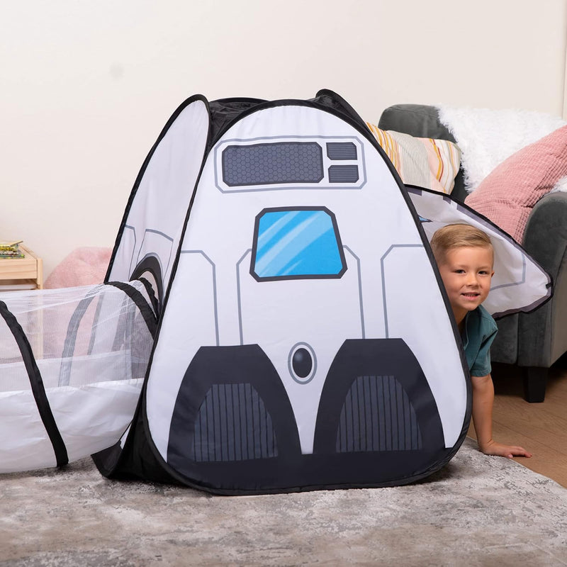 White Rocket Ship Pop Up Play Tent With Tunnel