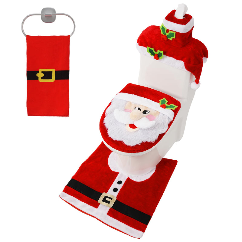 5 Pcs Christmas Theme Bathroom Decoration Set