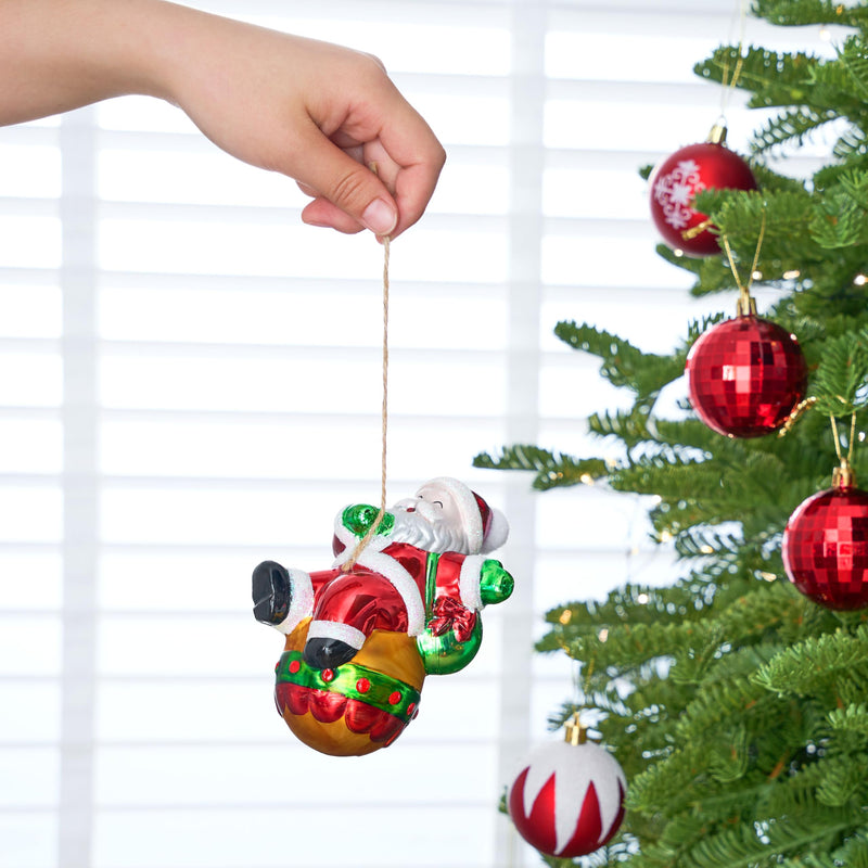 Mini 5" Santa Claus Christmas Glass Ornament