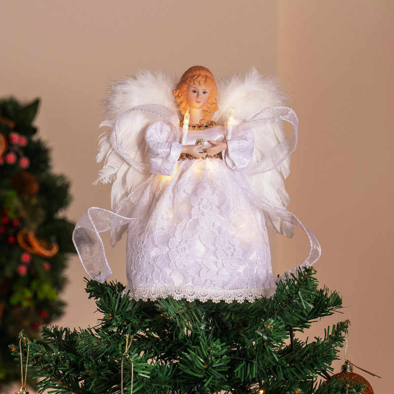 9'' Angel Christmas Tree Topper with Lights