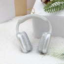 Mini Christmas Silver White Headphone Glass Ornament