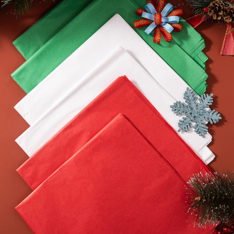 36 Sheets Christmas Tissue Paper Red, Green & White