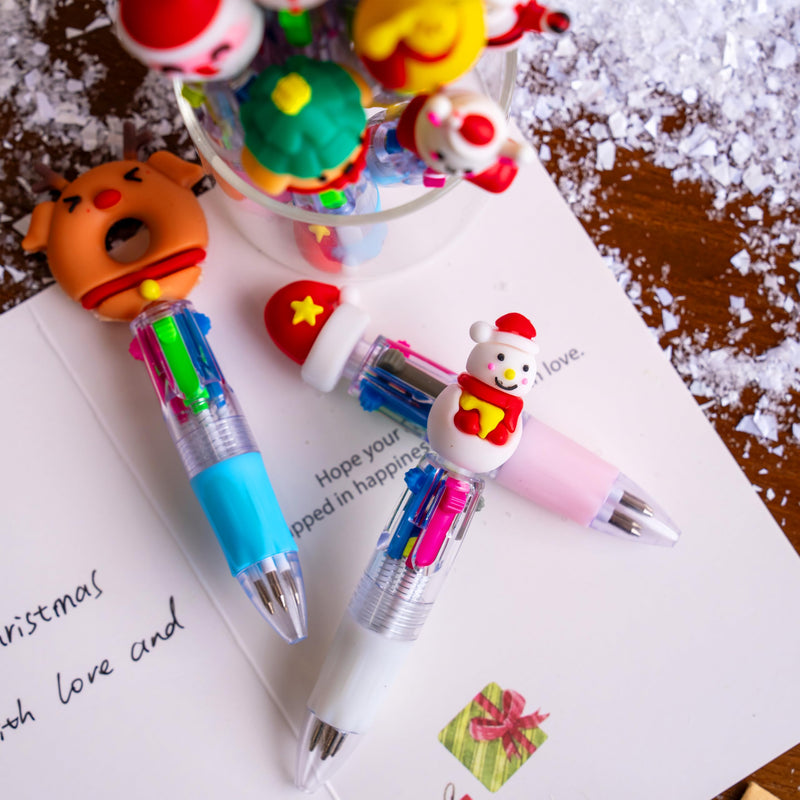 24 PCS Christmas Multicolor Pens Bulk For Kids