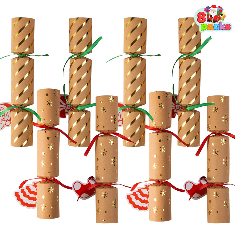 8Pcs Kraft Style Christmas Cracker Set