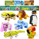 28Pcs Animal Building Blocks with Kids Valentines Cards