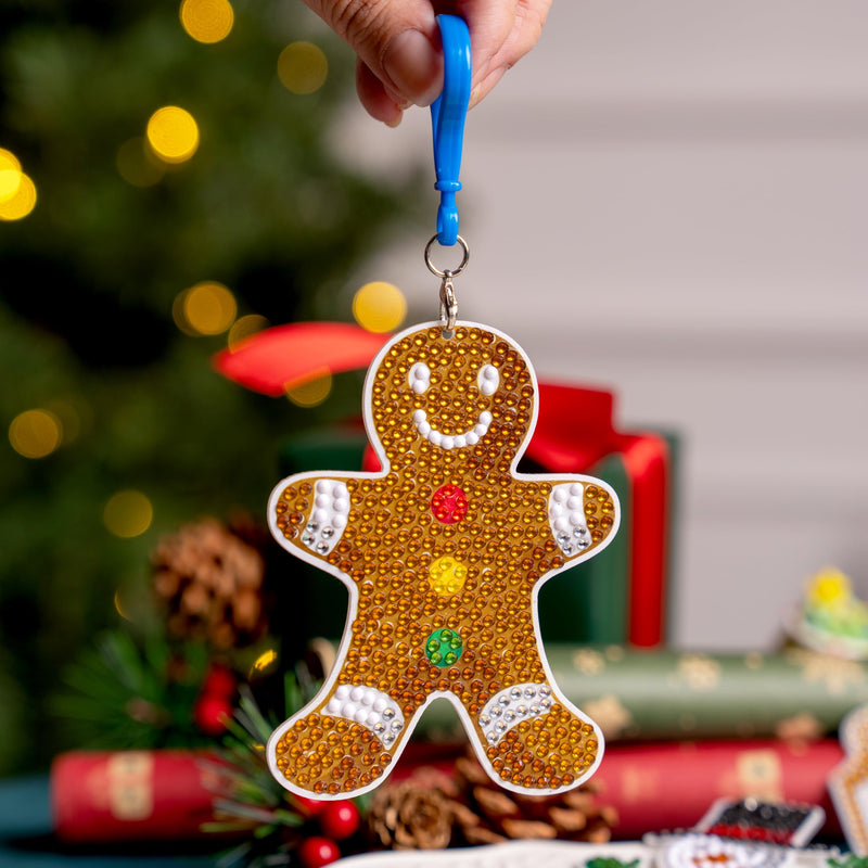 12 Pcs Christmas Diamond Art Ornaments Kit, 5D DIY Craft with Keychains for Kids