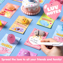 28Pcs Glitter Mochi Squishy Toys with Kids Valentines Cards for Classroom Exchange